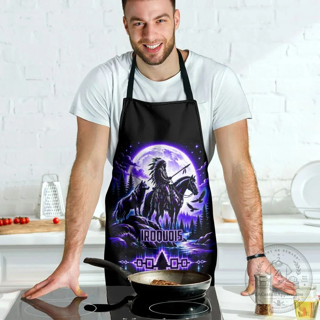 Iroquois Native American Warrior Wolf Moon Spiritual Tribal Art Apron 10 Iroquois Native American Warrior Wolf Moon Spiritual Tribal Art Apron