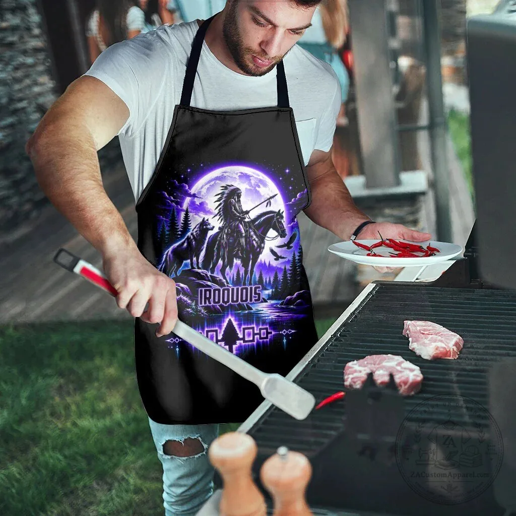 Iroquois Native American Warrior Wolf Moon Spiritual Tribal Art Apron 11 Iroquois Native American Warrior Wolf Moon Spiritual Tribal Art Apron