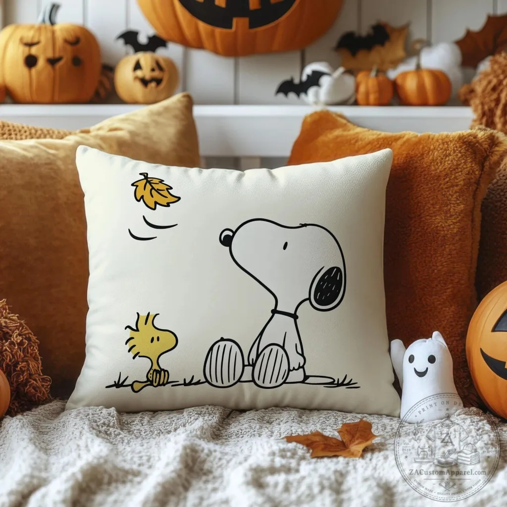 Snoopy and Woodstock Autumn Leaves Decorative Throw Pillow Snoopy and Woodstock Autumn Leaves Decorative Throw Pillow