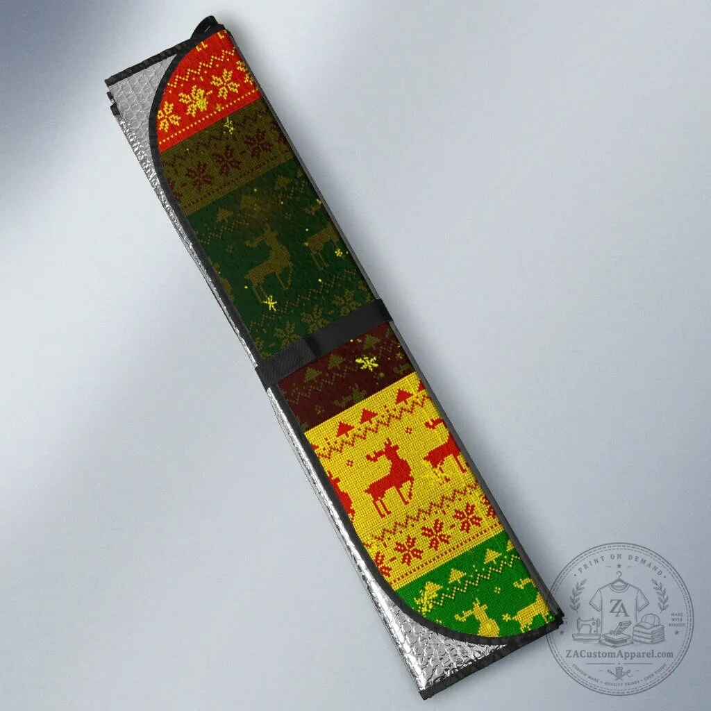 Ethiopia Haile Selassie Christmas Ugly Pattern Car Sunshade 7 Ethiopia Haile Selassie Christmas Ugly Pattern Car Sunshade