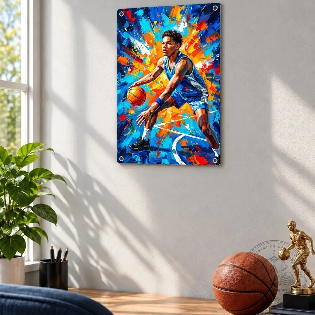 Abstract Basketball Player Metal Sign Wall Art Decor for Sports Fan 14 Abstract Basketball Player Metal Sign Wall Art Decor for Sports Fan