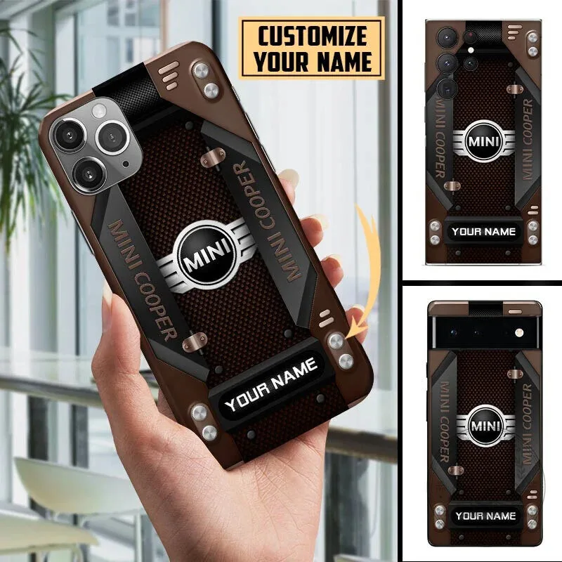 Mini Cooper Custom Name Blue Carbon Fiber Design Phone Case for All Models 9 Mini Cooper Custom Name Blue Carbon Fiber Design Phone Case for All Models