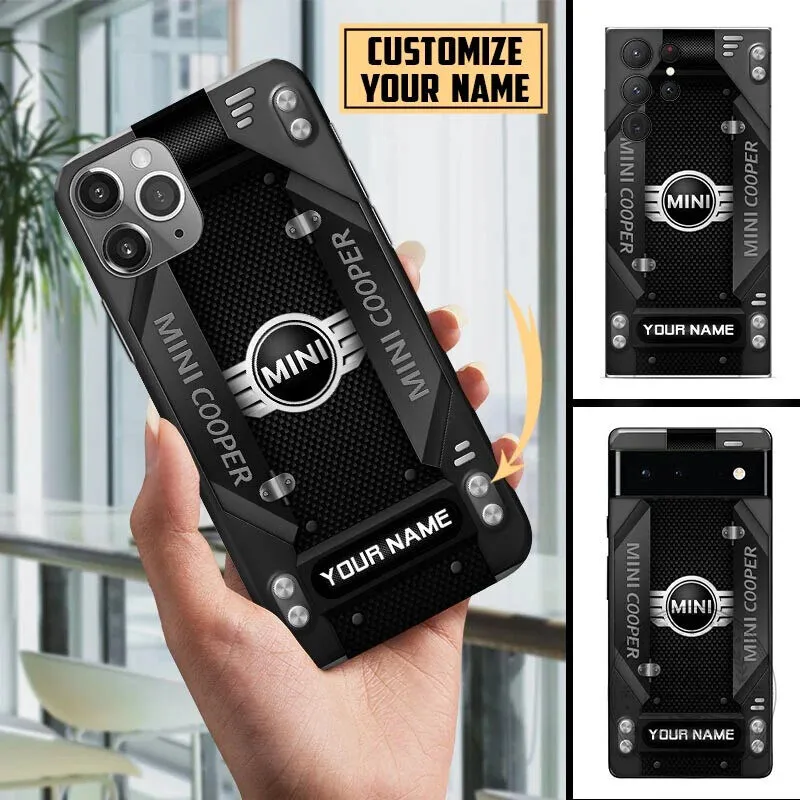Mini Cooper Custom Name Blue Carbon Fiber Design Phone Case for All Models 10 Mini Cooper Custom Name Blue Carbon Fiber Design Phone Case for All Models