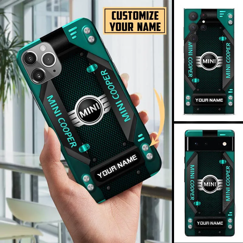 Mini Cooper Custom Name Blue Carbon Fiber Design Phone Case for All Models 13 Mini Cooper Custom Name Blue Carbon Fiber Design Phone Case for All Models