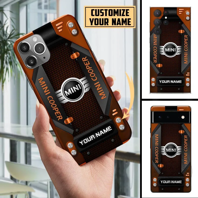 Mini Cooper Custom Name Blue Carbon Fiber Design Phone Case for All Models 15 Mini Cooper Custom Name Blue Carbon Fiber Design Phone Case for All Models