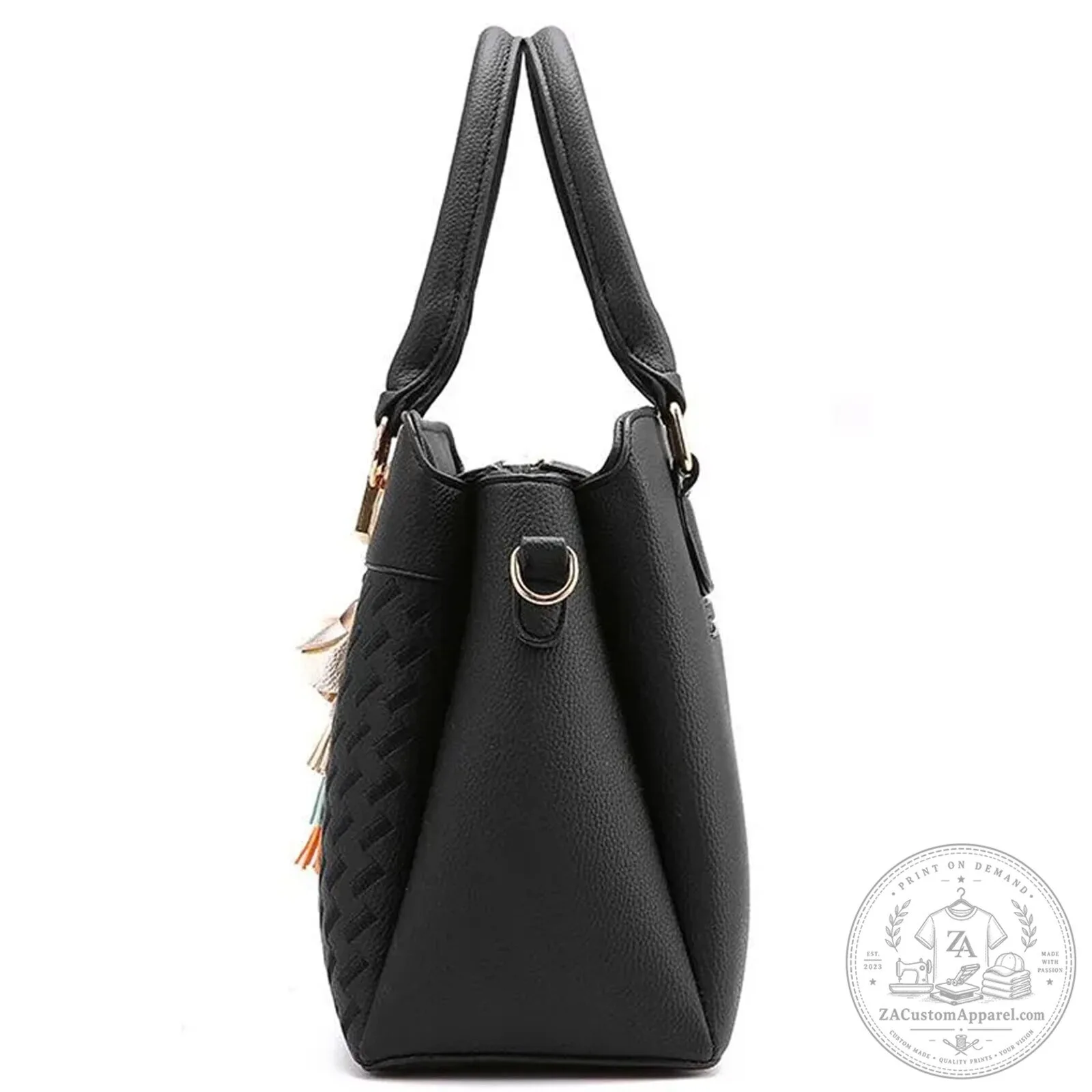 Fiat Car Logo Custom Name Black Leather Women's Handbag Purse 24 fiat car logo custom name black leather women s handbag purse gallery 9