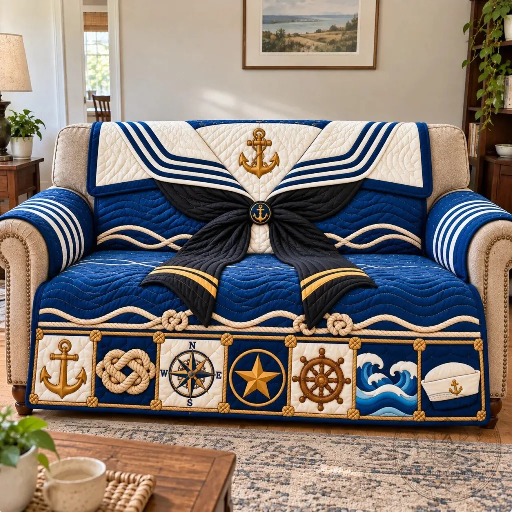 United States Navy Veteran Quilted Sofa Cover Protector Slipcover United States Navy Veteran Quilted Sofa Cover Protector Slipcover