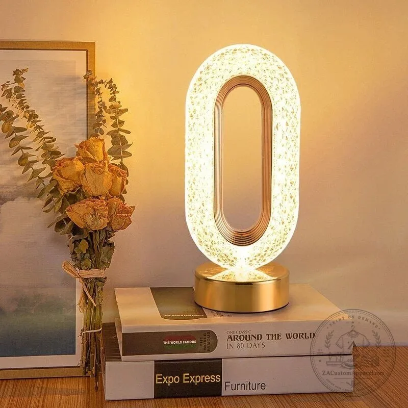 Elegant Crystal Glow Bedside Lamp, Modern Oval Nightstand Light for Bedroom Ambiance 2 Elegant Crystal Glow Bedside Lamp, Modern Oval Nightstand Light for Bedroom Ambiance