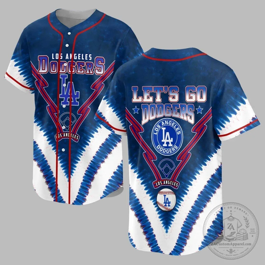 Los Angeles Dodgers Tie Dye Baseball Jersey 1 Los Angeles Dodgers Tie Dye Baseball Jersey