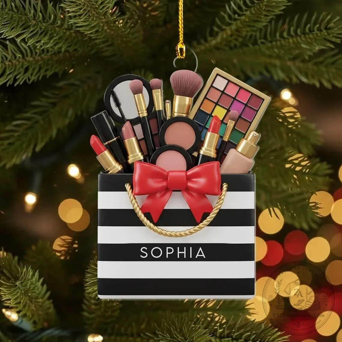 Personalized Makeup Bag Christmas Tree Decoration Ornament with Name 1 Personalized Makeup Bag Christmas Tree Decoration Ornament with Name