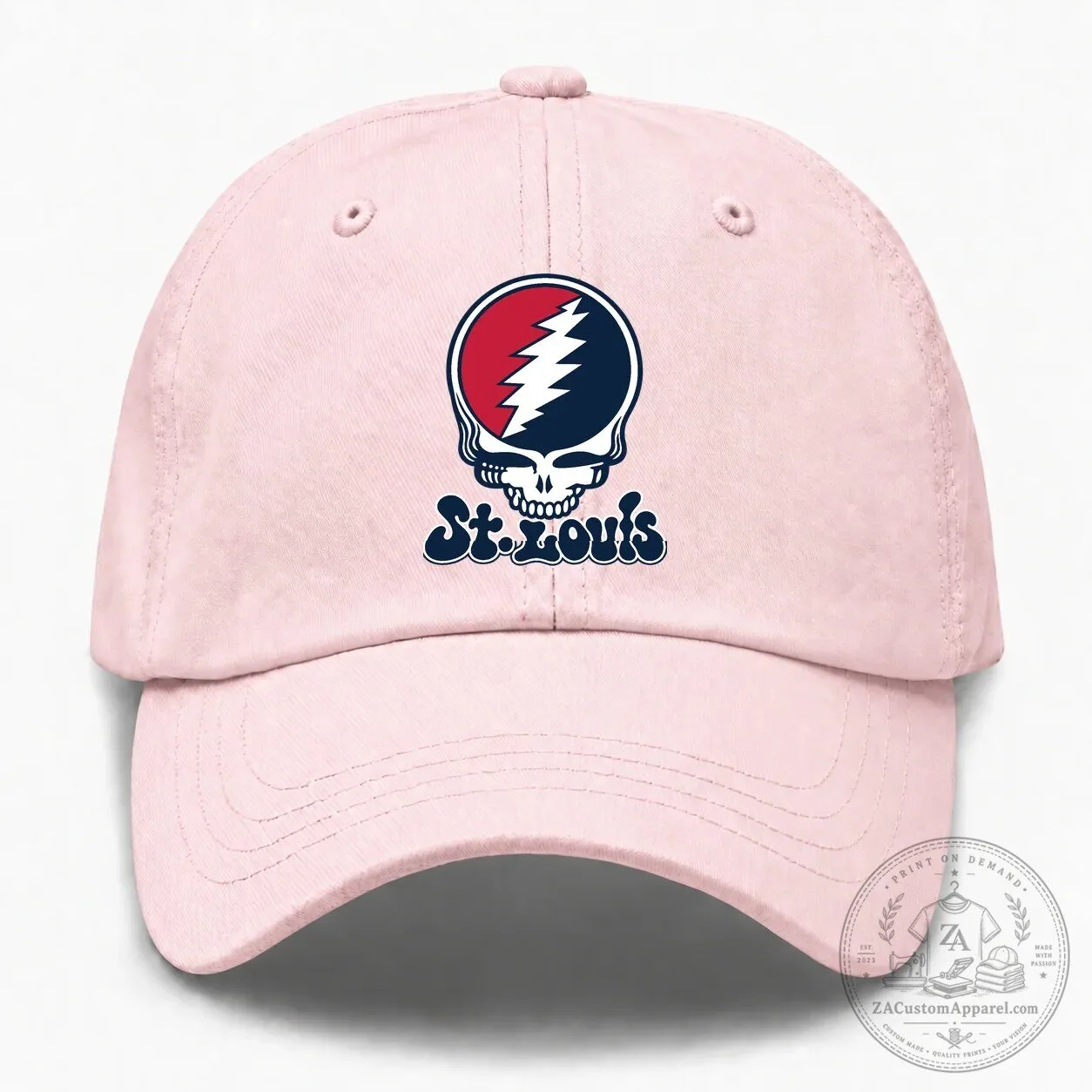 St. Louis Baseball Grateful Dead Steal Your Face Skull White Cap Hat 6 St. Louis Baseball Grateful Dead Steal Your Face Skull White Cap Hat