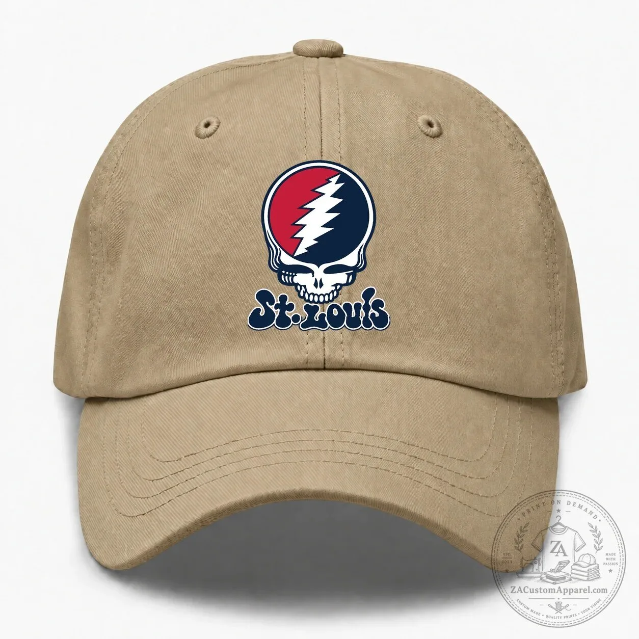 St. Louis Baseball Grateful Dead Steal Your Face Skull White Cap Hat 7 St. Louis Baseball Grateful Dead Steal Your Face Skull White Cap Hat