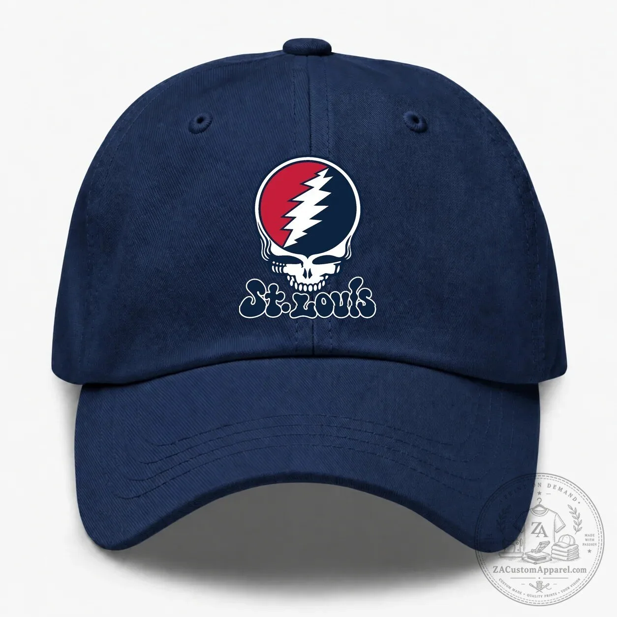 St. Louis Baseball Grateful Dead Steal Your Face Skull White Cap Hat 8 St. Louis Baseball Grateful Dead Steal Your Face Skull White Cap Hat