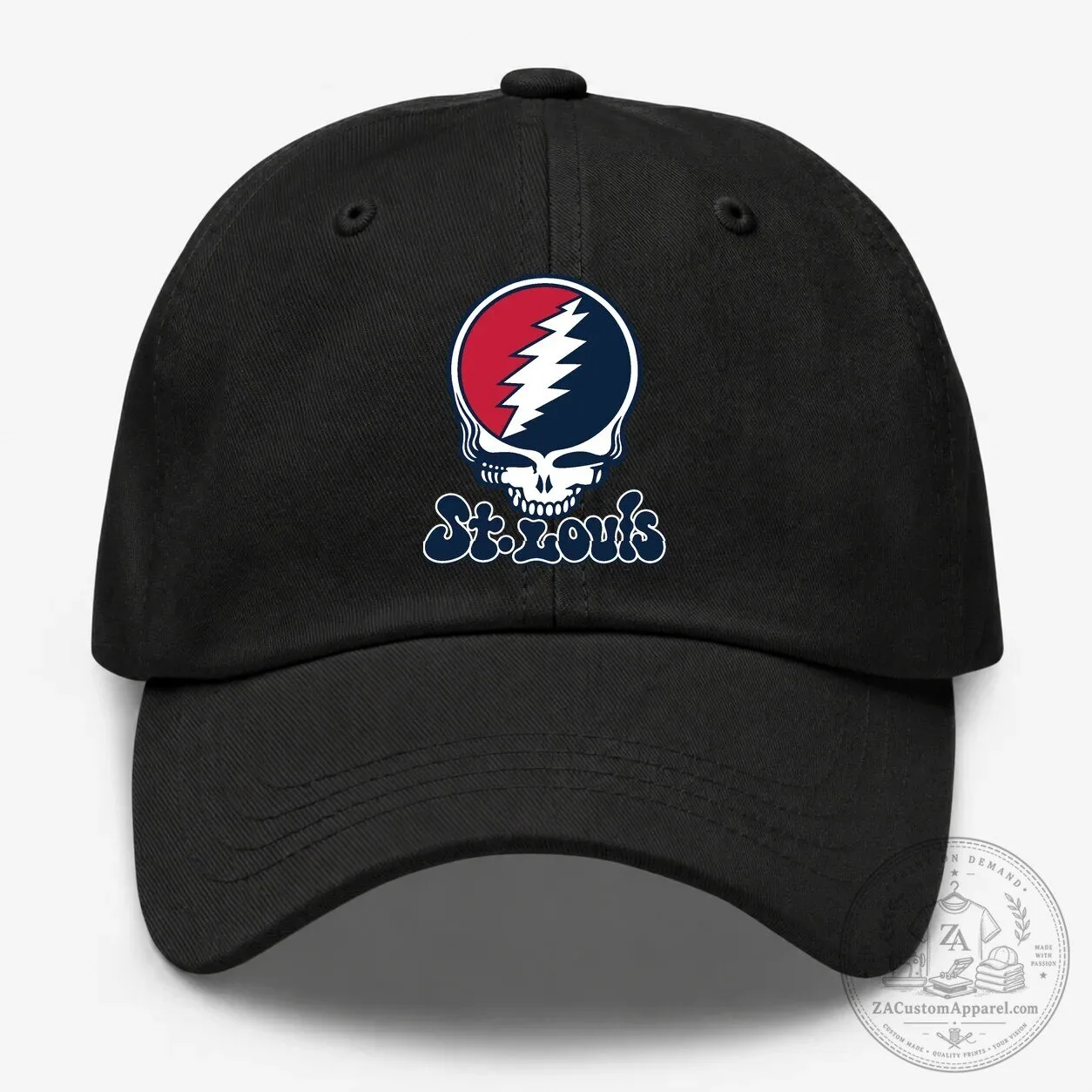St. Louis Baseball Grateful Dead Steal Your Face Skull White Cap Hat 9 St. Louis Baseball Grateful Dead Steal Your Face Skull White Cap Hat