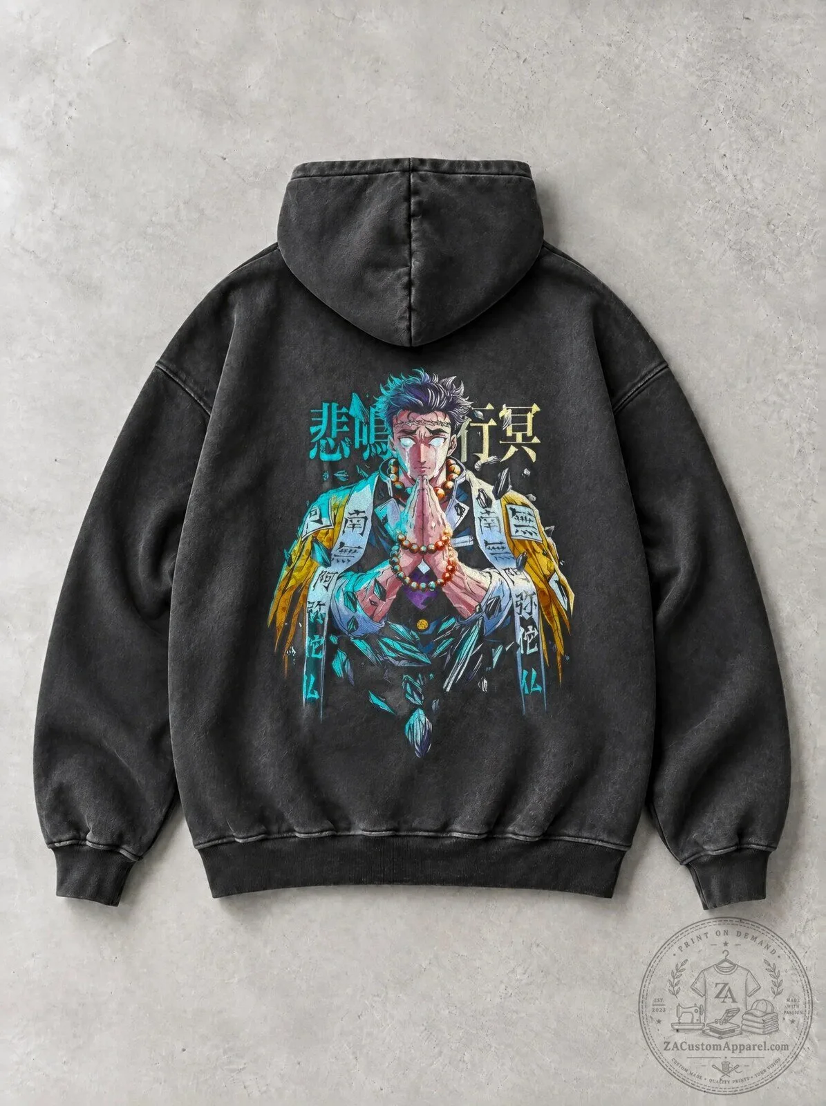 Demon Slayer Gyomei Himejima Stone Hashira Serenity Vintage Hoodie 2 Demon Slayer Gyomei Himejima Stone Hashira Serenity Vintage Hoodie