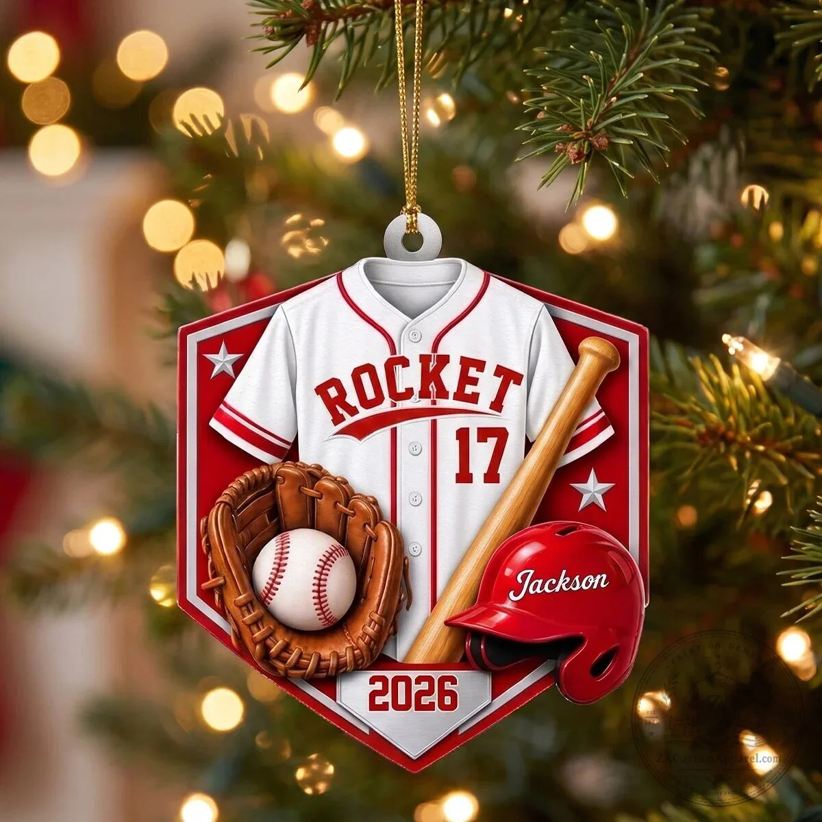 Personalized Baseball Player Jersey Bat Glove Helmet Acrylic Ornament 7 Personalized Baseball Player Jersey Bat Glove Helmet Acrylic Ornament
