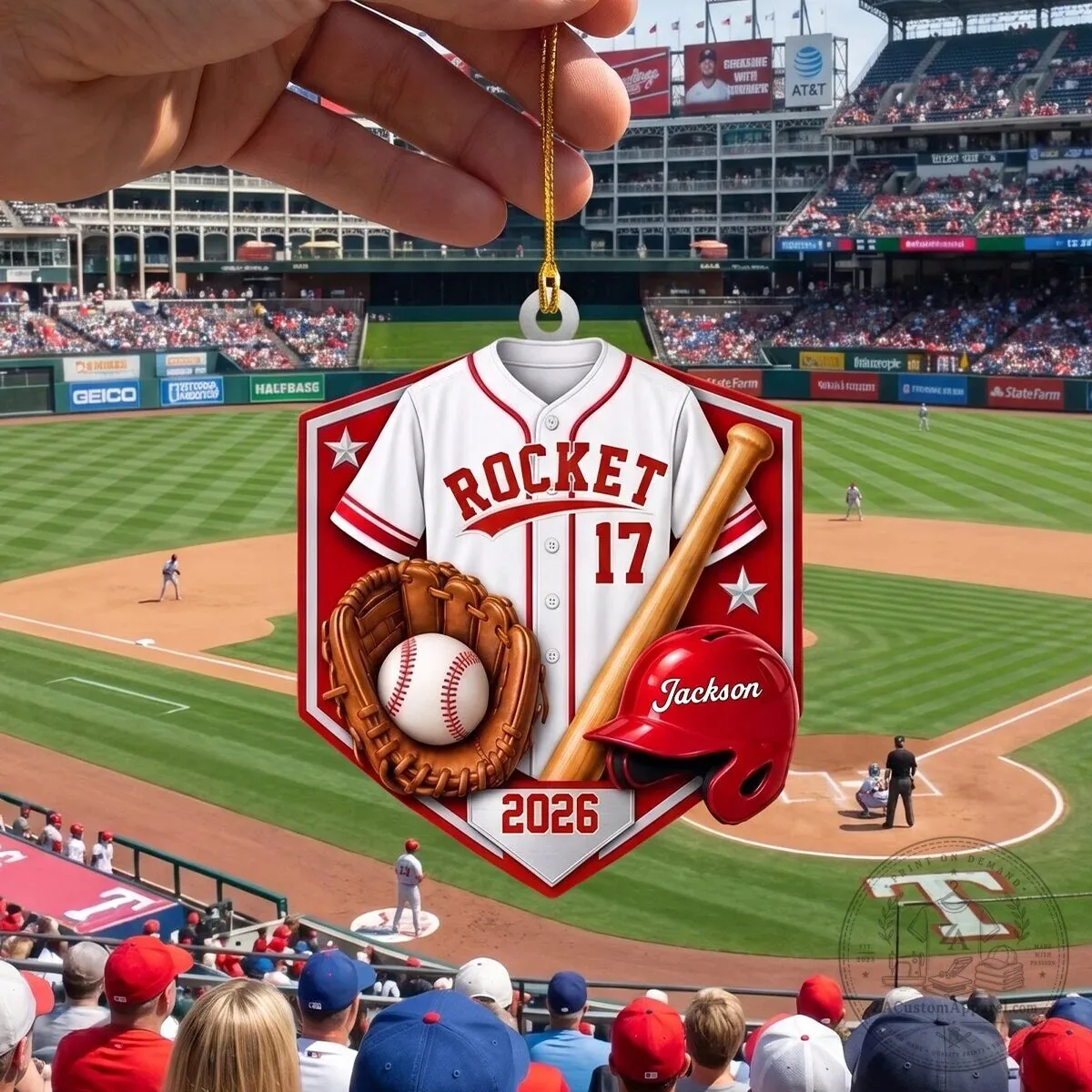 Personalized Baseball Player Jersey Bat Glove Helmet Acrylic Ornament 8 Personalized Baseball Player Jersey Bat Glove Helmet Acrylic Ornament