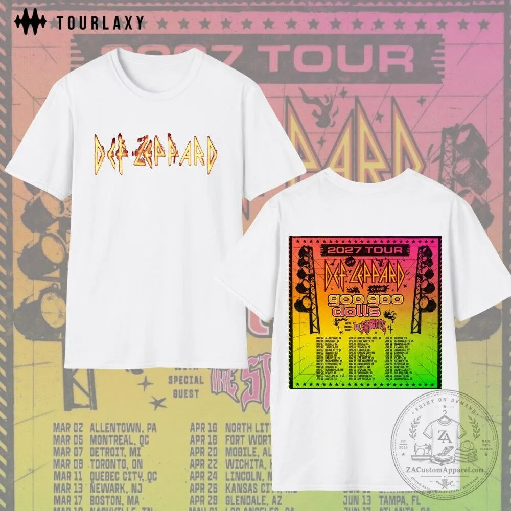 Def Leppard Tour 2027 Concert Schedule T-Shirt 2 Def Leppard Tour 2027 Concert Schedule T-Shirt
