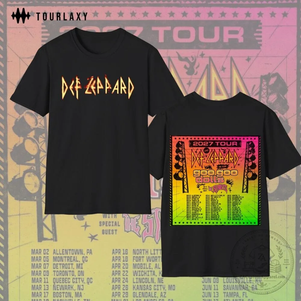 Def Leppard Tour 2027 Concert Schedule T-Shirt 3 Def Leppard Tour 2027 Concert Schedule T-Shirt