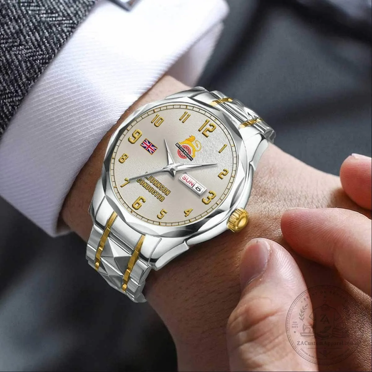 British Railways Stainless Steel Quartz Watch with Custom Name Engraving 7 British Railways Stainless Steel Quartz Watch with Custom Name Engraving