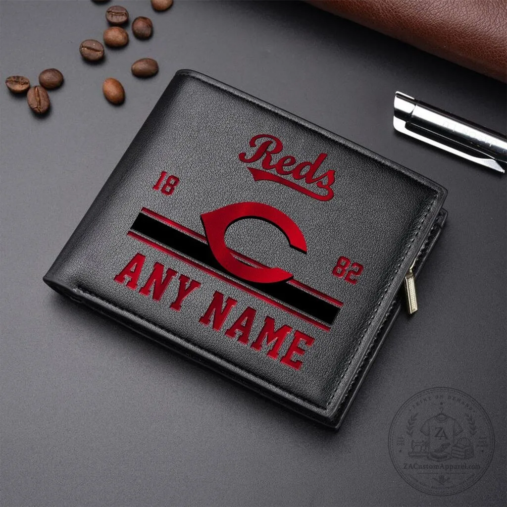 Cincinnati Reds Personalized Name Leather Wallet 4 Cincinnati Reds Personalized Name Leather Wallet