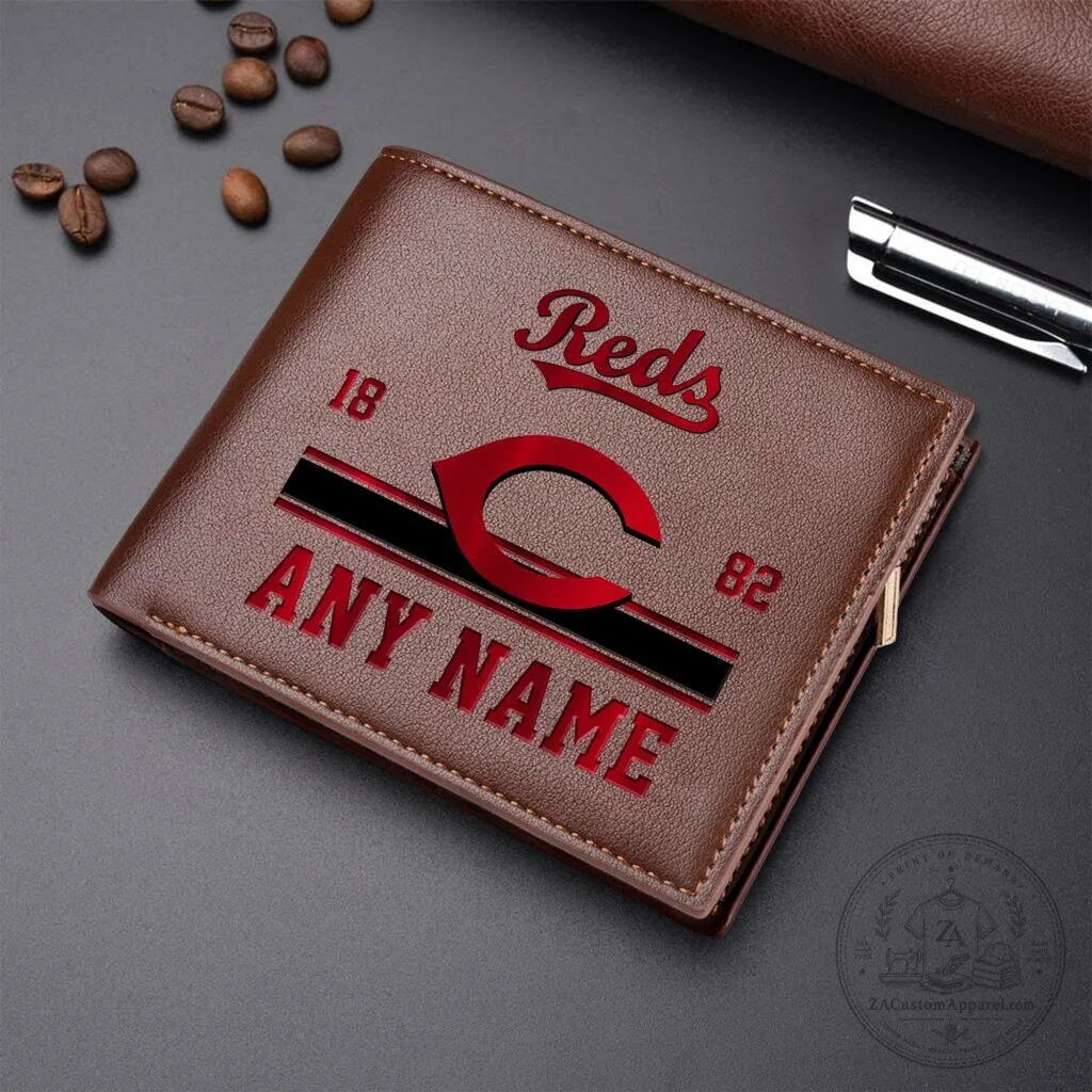 Cincinnati Reds Personalized Name Leather Wallet 5 Cincinnati Reds Personalized Name Leather Wallet