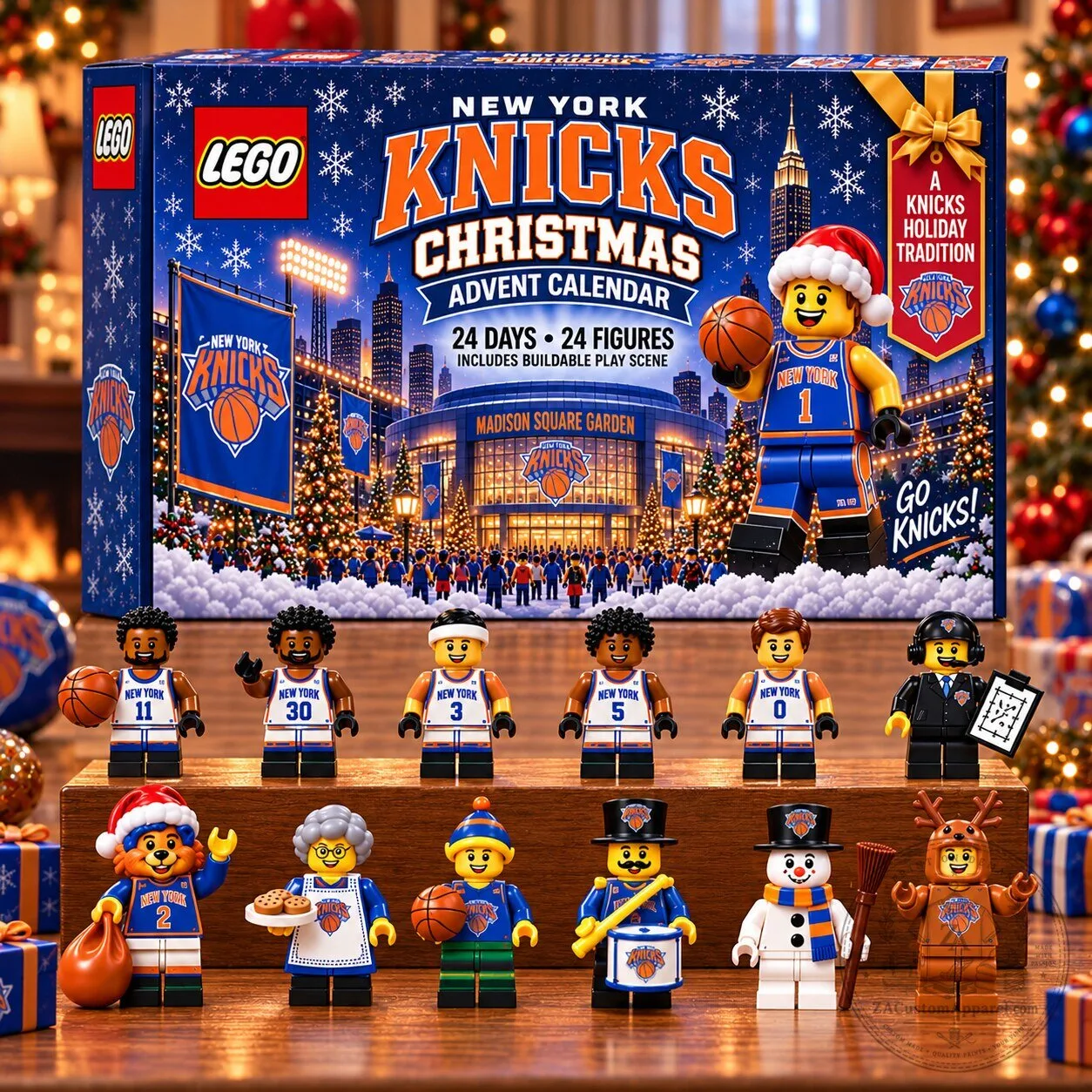 New York Knicks Christmas Holiday Tradition Advent Calendar with 24 Figures