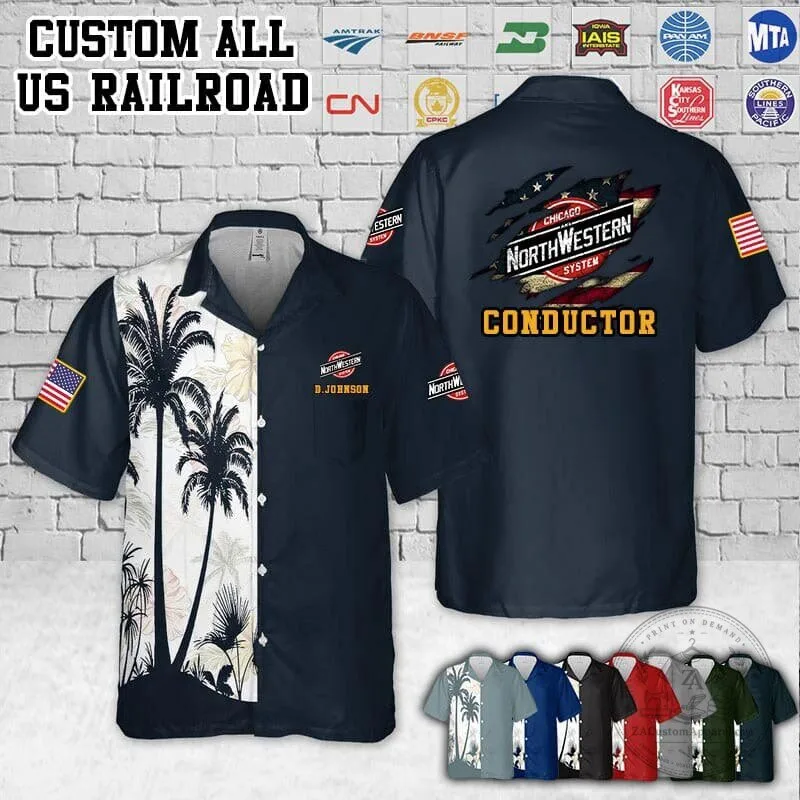 Union Pacific Railroad Conductor Palm Tree Hawaiian Shirt 4 Union Pacific Railroad Conductor Palm Tree Hawaiian Shirt