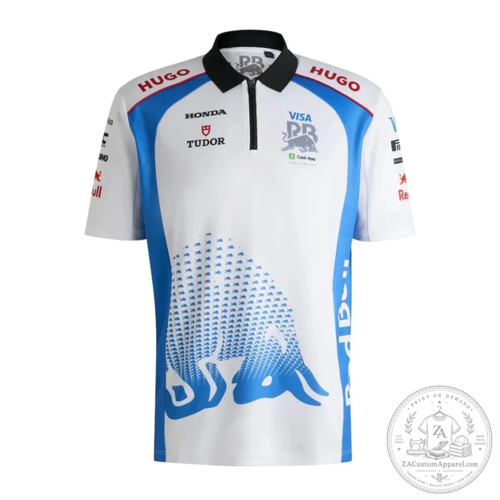 Red Bull Racing Formula 1 Team 2025 Season White Polo Shirt Red Bull Racing Formula 1 Team 2025 Season White Polo Shirt
