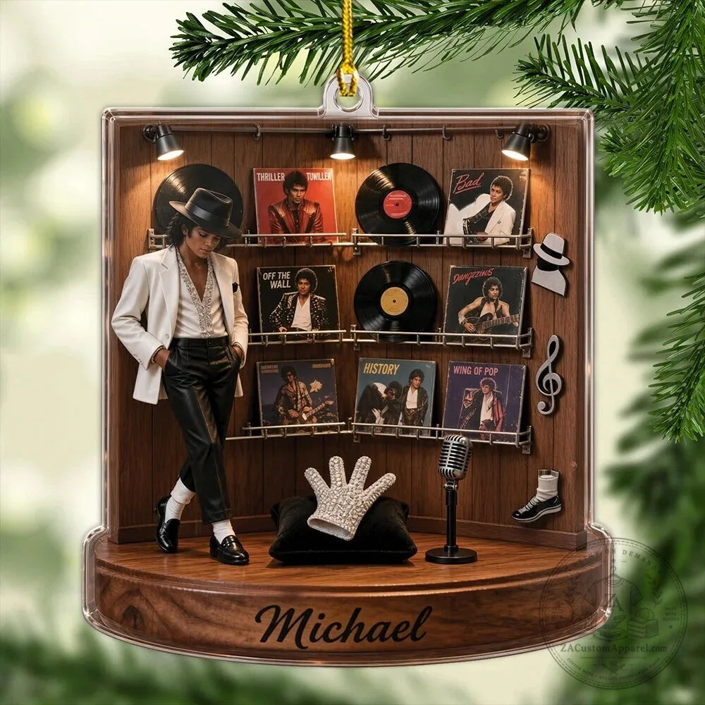 Michael Jackson King of Pop Album Collection Christmas Tree Ornament 1 Michael Jackson King of Pop Album Collection Christmas Tree Ornament