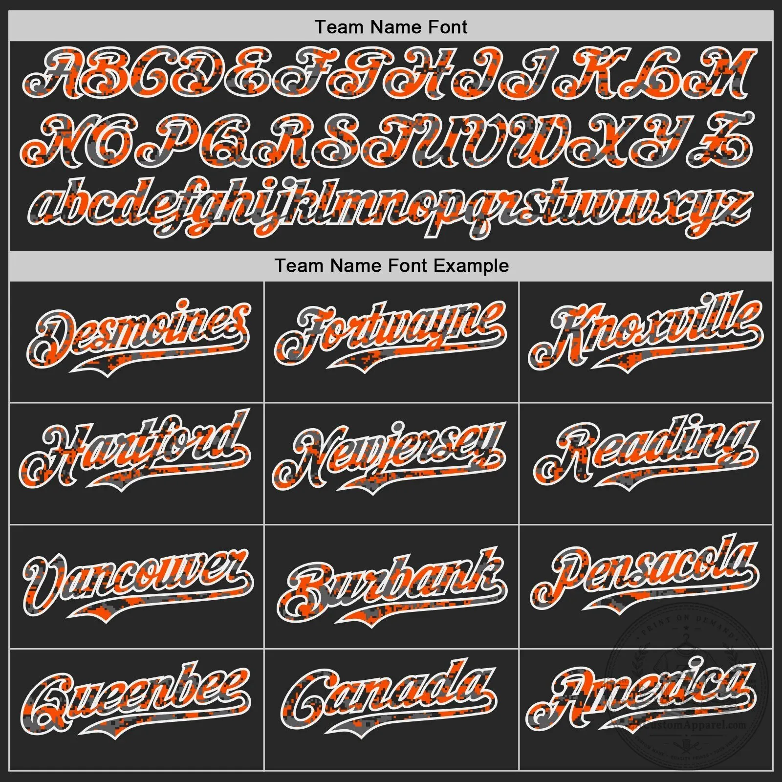 Custom Black Orange White Digital Camouflage Two Tone Baseball Jersey 8 Custom Black Orange White Digital Camouflage Two Tone Baseball Jersey