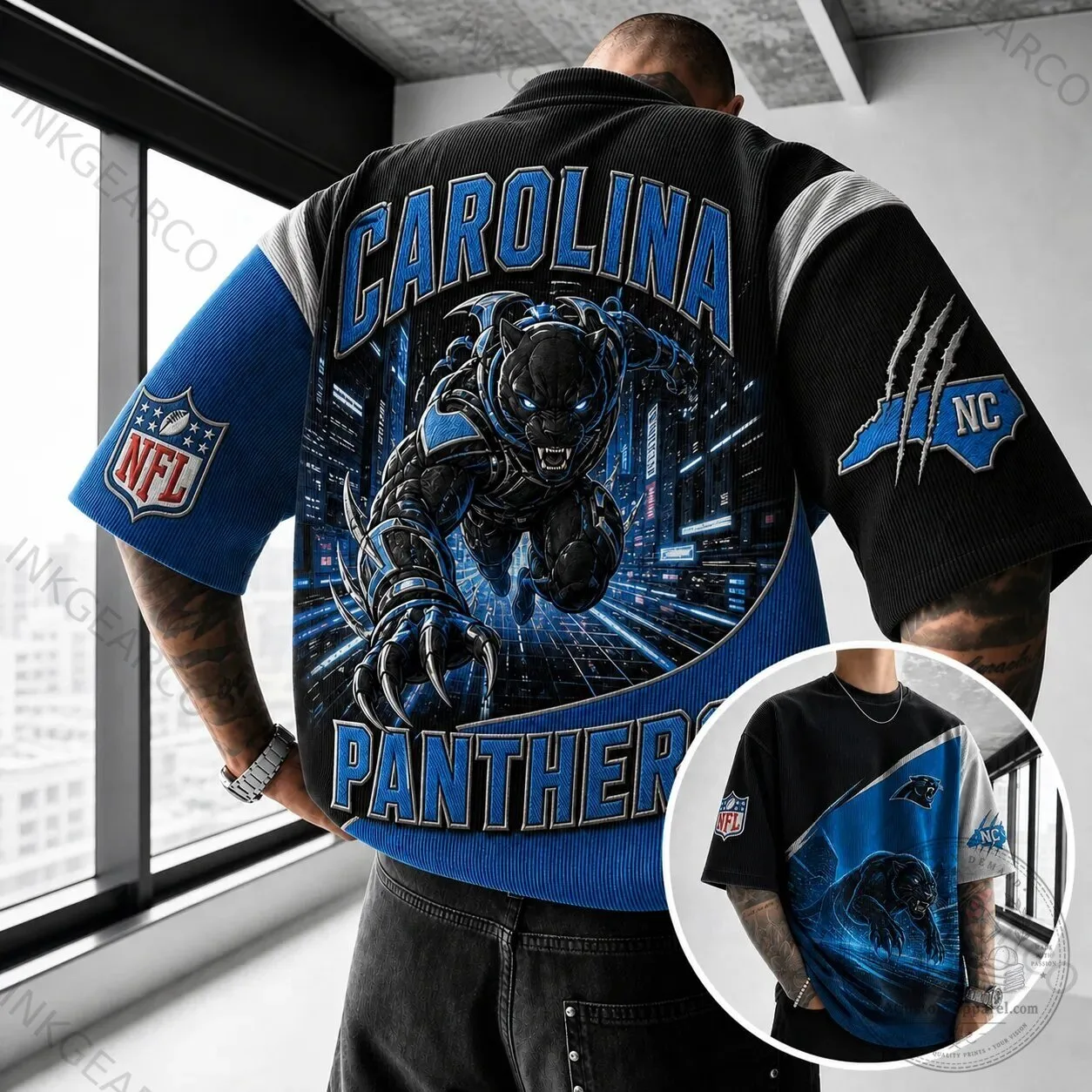 Carolina Panthers NFL Football Team Logo Hawaiian Shirt