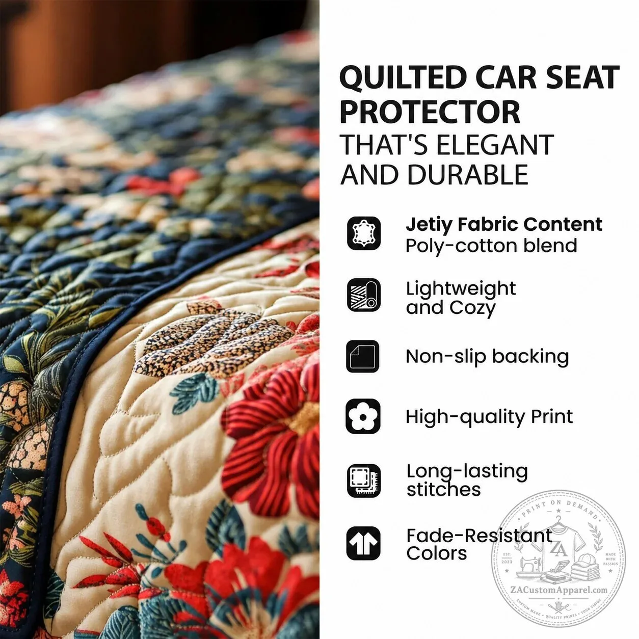 Santa Claus Christmas Train Quilted Car Seat Cover Protector 7 Santa Claus Christmas Train Quilted Car Seat Cover Protector