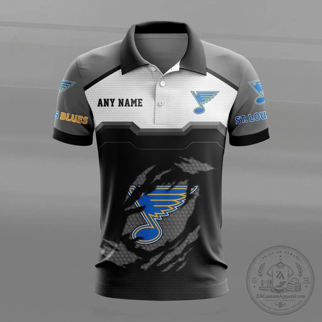 St. Louis Blues Personalized Name National Hockey League Polo Shirt 11 St. Louis Blues Personalized Name National Hockey League Polo Shirt