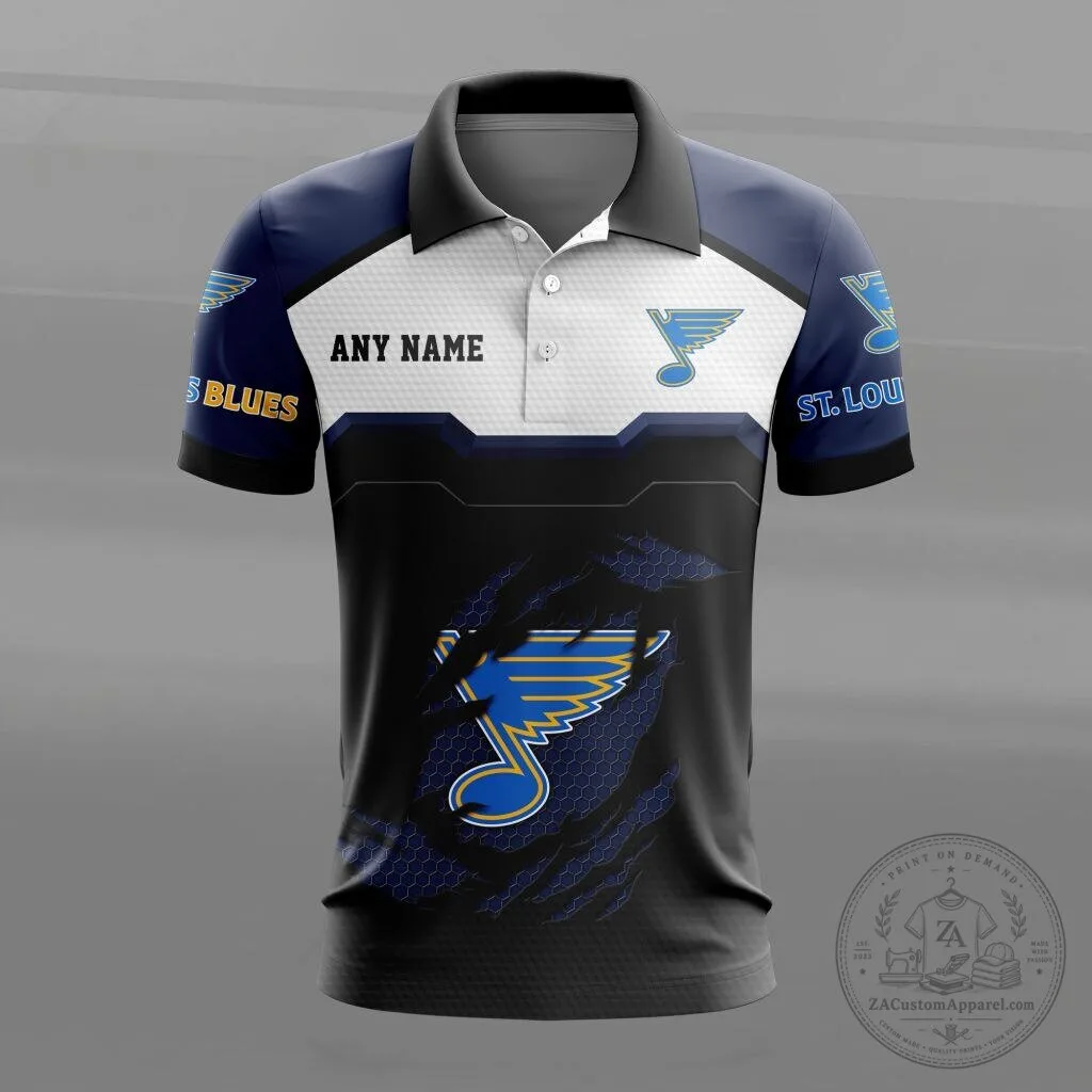 St. Louis Blues Personalized Name National Hockey League Polo Shirt 12 St. Louis Blues Personalized Name National Hockey League Polo Shirt