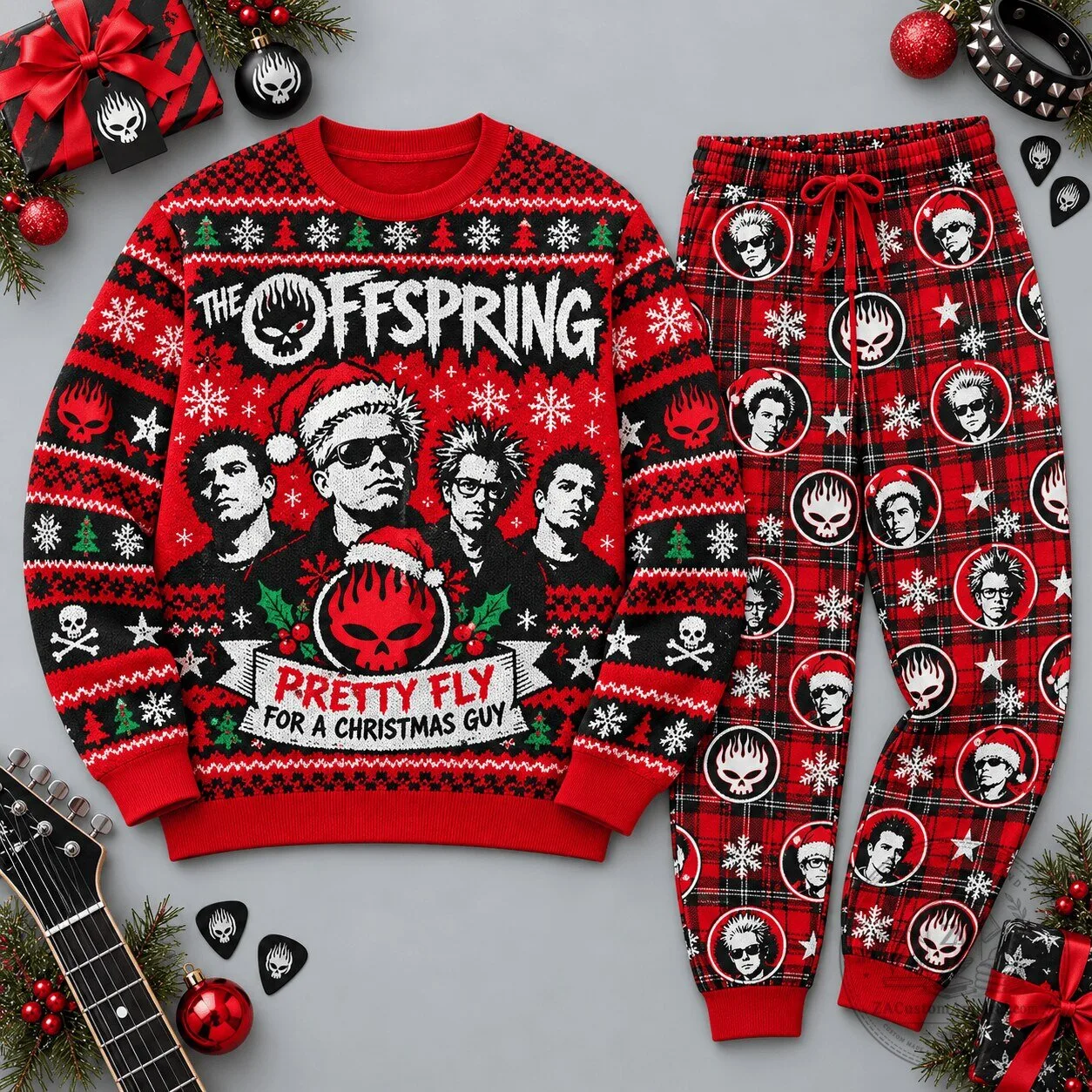 The Offspring Pretty Fly For A Christmas Guy Ugly Christmas Pajamas Set