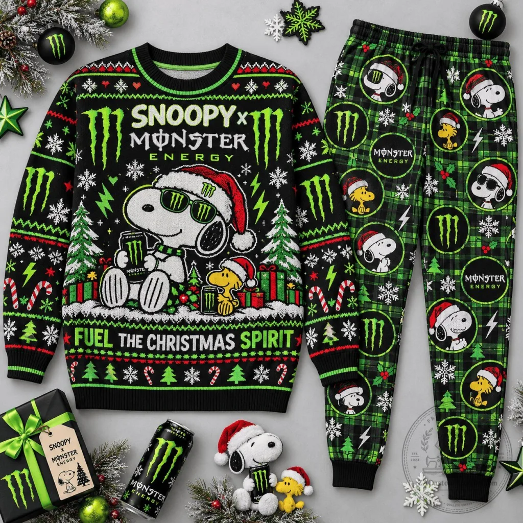Snoopy Monster Energy Fuel The Christmas Spirit Ugly Christmas Sweater Snoopy Monster Energy Fuel The Christmas Spirit Ugly Christmas Sweater