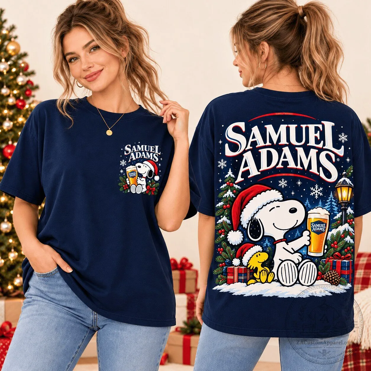 Samuel Adams Snoopy Christmas Beer Festive Holiday T-Shirt