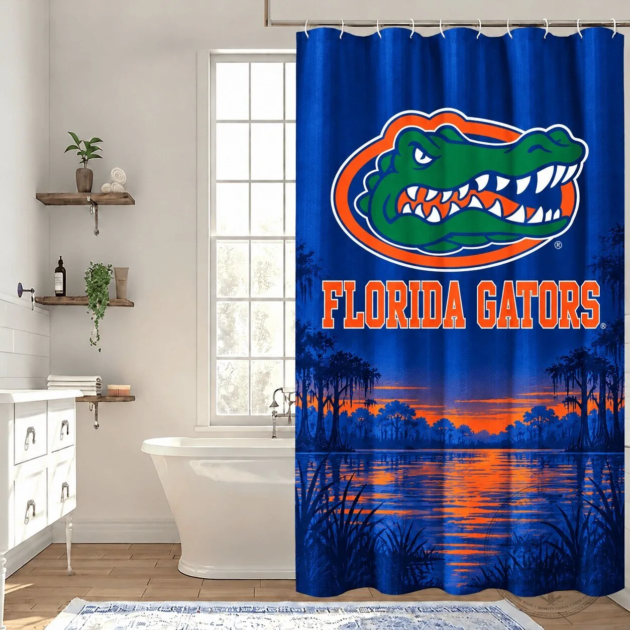Florida Gators University Sunset Swamp Landscape Bathroom Shower Curtain 1 Florida Gators University Sunset Swamp Landscape Bathroom Shower Curtain