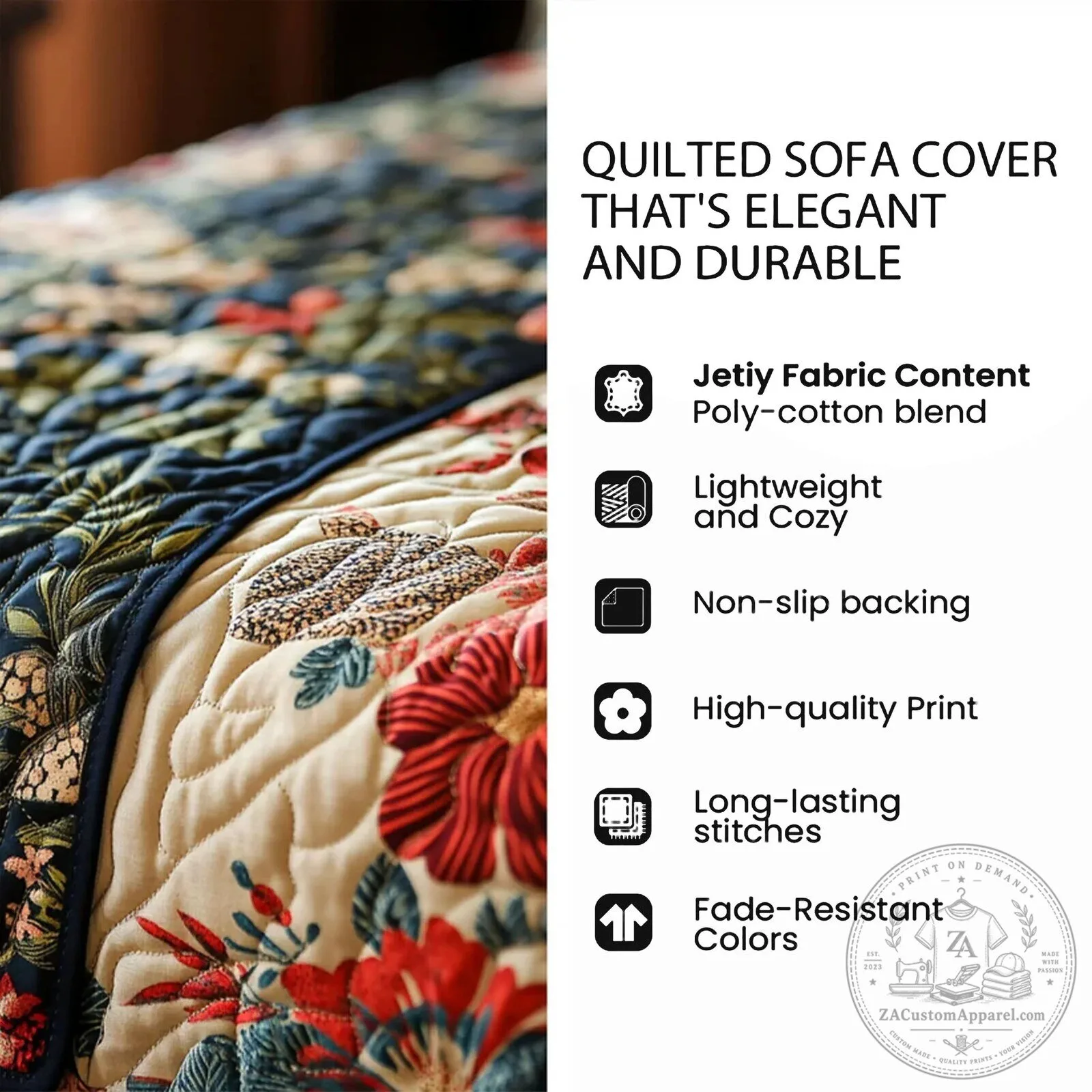 Black Cat Reading Books Quilted Sofa Cover for Living Room Couch Protector 16 Black Cat Reading Books Quilted Sofa Cover for Living Room Couch Protector