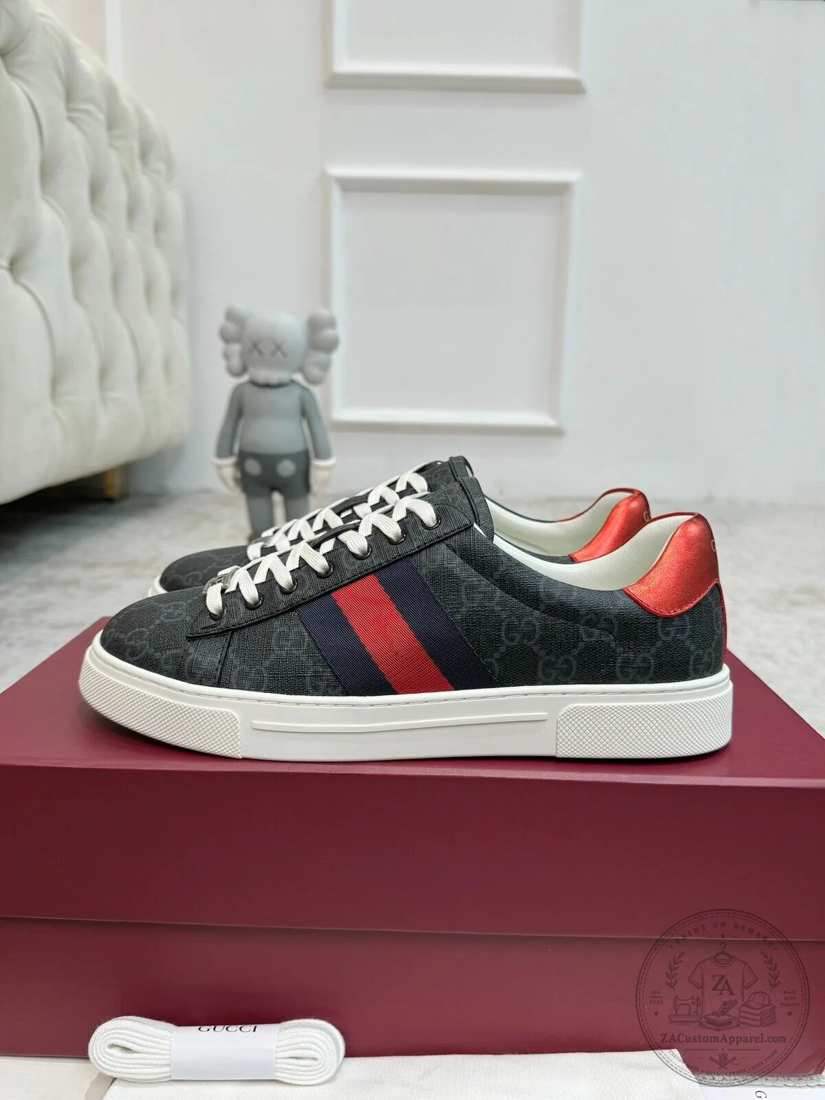 Gucci Black Canvas Stripe Low-Top Sneakers for Men and Women 6 Gucci Black Canvas Stripe Low-Top Sneakers for Men and Women