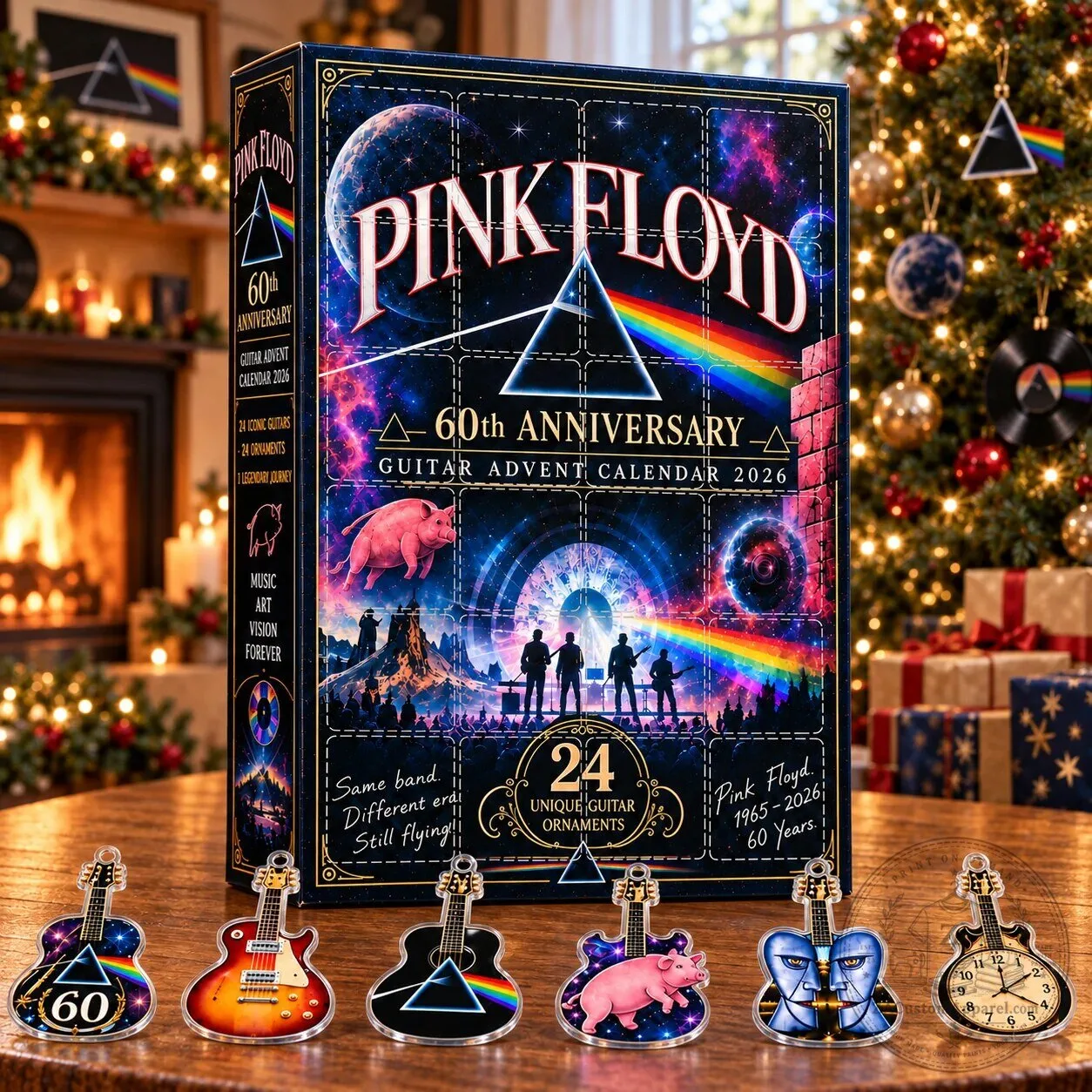 Pink Floyd 60th Anniversary Guitar Advent Calendar 2026 Christmas Ornaments 6 Pink Floyd 60th Anniversary Guitar Advent Calendar 2026 Christmas Ornaments