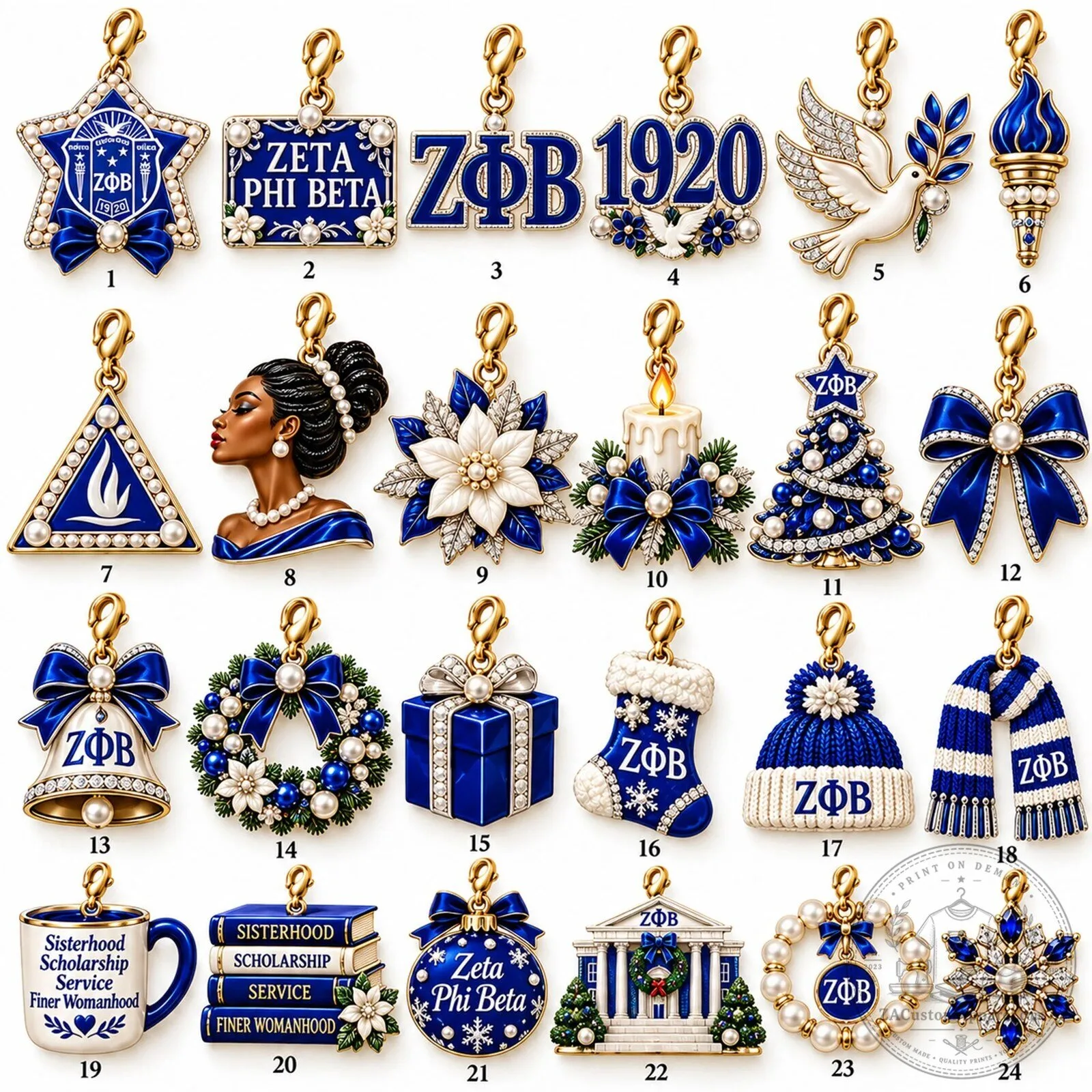 Zeta Phi Beta Sorority Christmas Tree Advent Calendar with 24 Pouches 7 Zeta Phi Beta Sorority Christmas Tree Advent Calendar with 24 Pouches