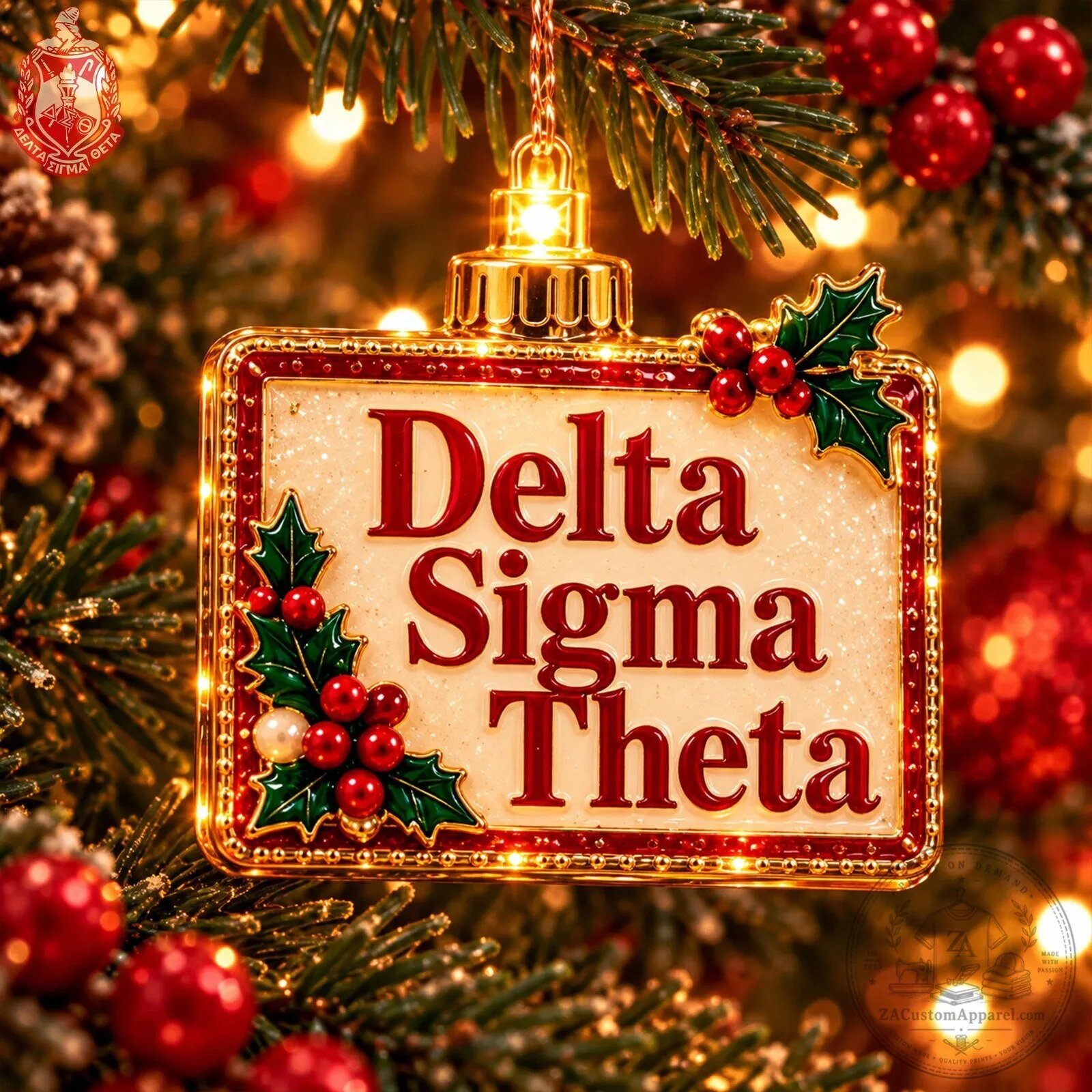 String Lights for Christmas Holiday Ornaments - Delta Sigma Theta Sorority 5 String Lights for Christmas Holiday Ornaments - Delta Sigma Theta Sorority