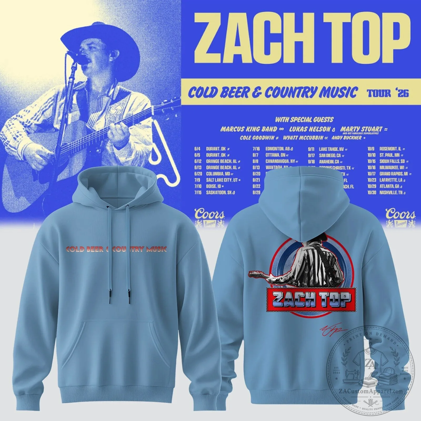 Zach Top Cold Beer & Country Music Tour 2026 Country Hoodie 2 Zach Top Cold Beer & Country Music Tour 2026 Country Hoodie