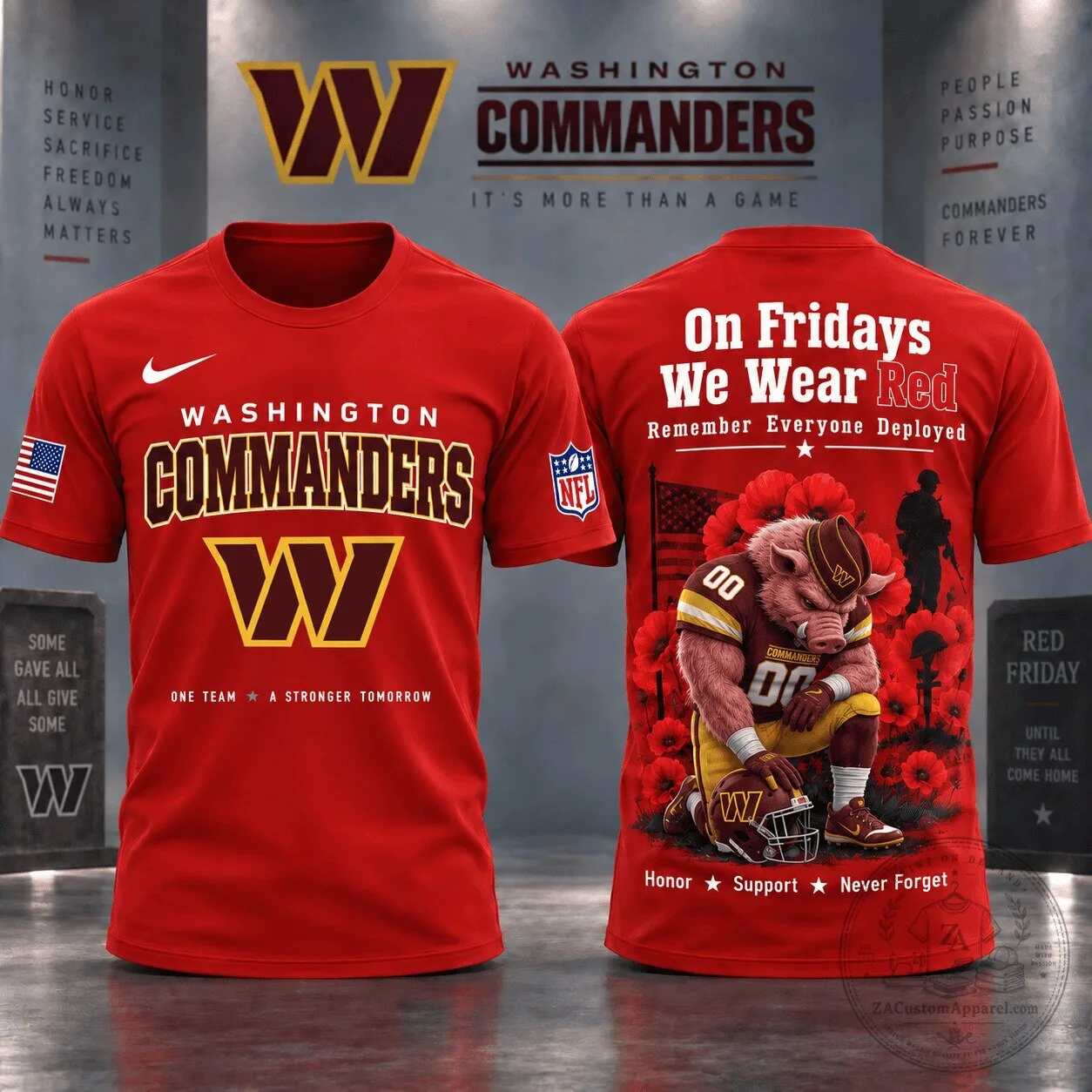 Washington Commanders Red Friday Remember Everyone Deployed T-Shirt