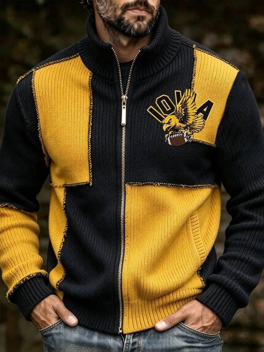 Iowa Hawkeyes Football Team Knitted Zipper Jacket