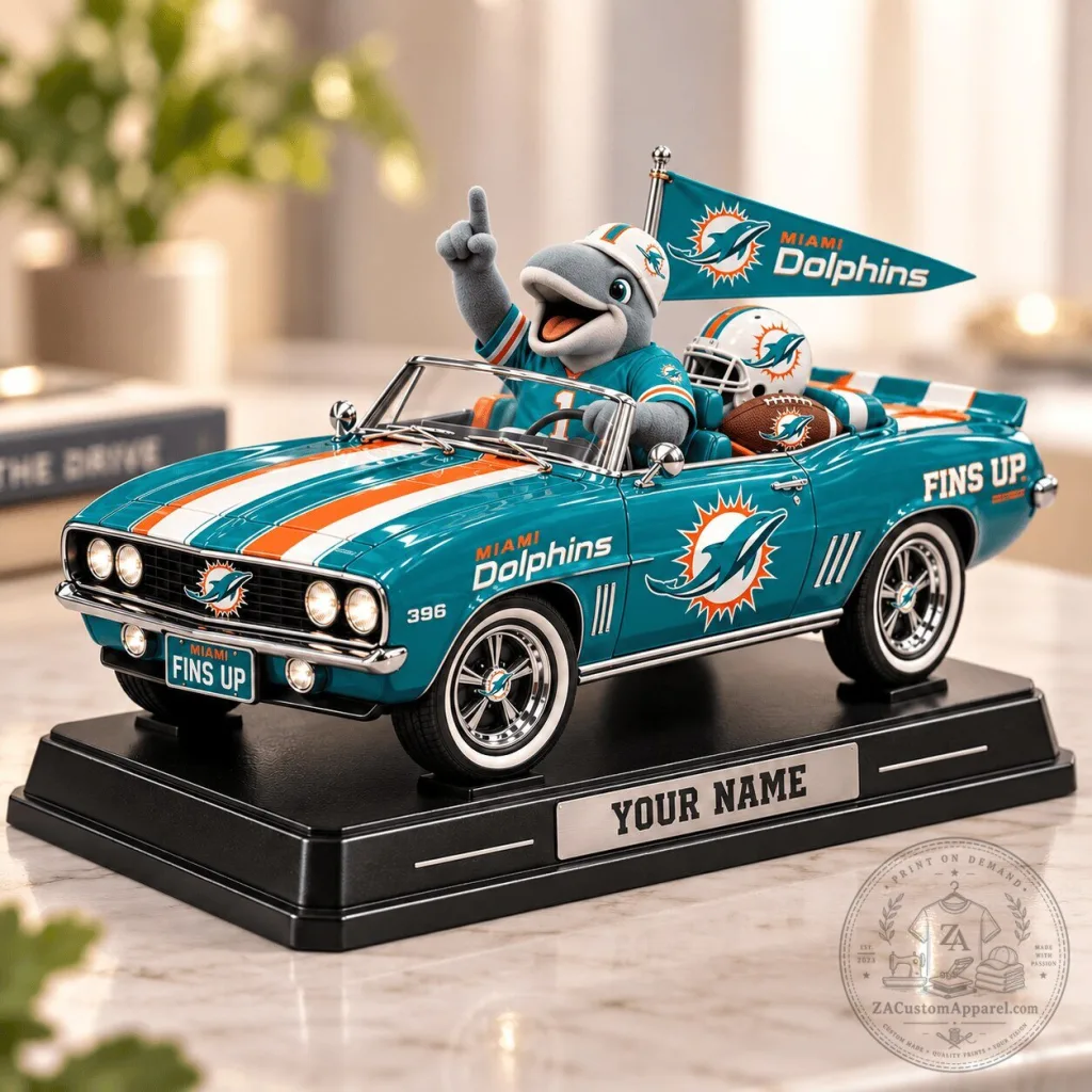 Miami Dolphins NFL Car Acrylic Block Plaque Custom Name Gift