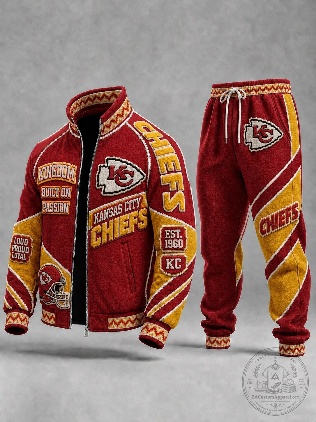 Kansas City Chiefs Kingdom Built On Passion Tracksuit Jacket 1 Kansas City Chiefs Kingdom Built On Passion Tracksuit Jacket