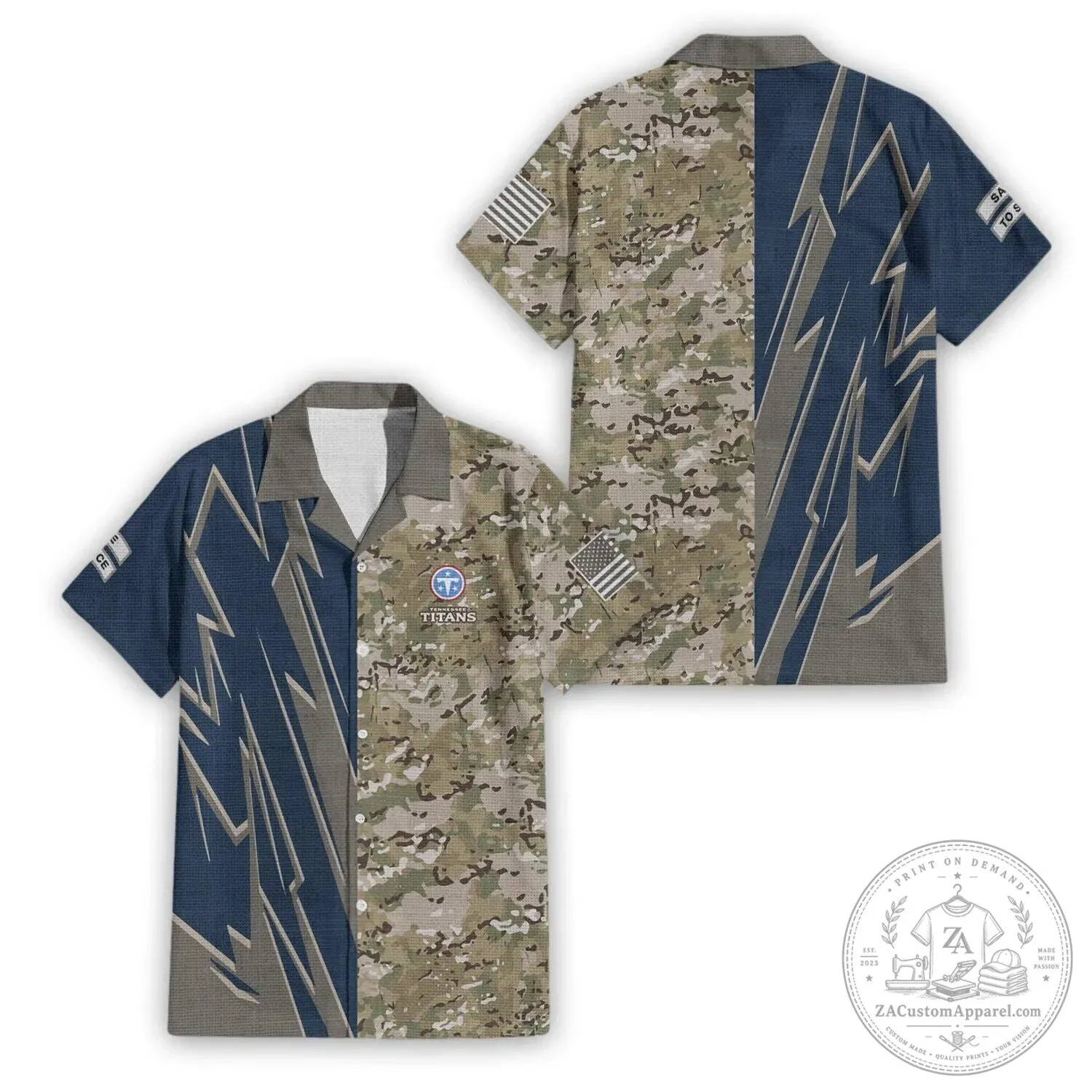 Camouflage Hawaiian Shirt Celebrating Tennessee Titans Salute To Service